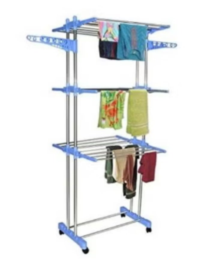 Stainless Steel Clothes Drying Rack Supports Up to 50kg – Durable & Rust Resistant – Size (750×1260)×6 – Light Blue - Image 3